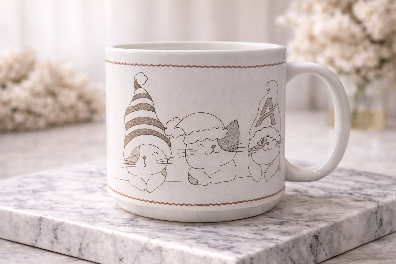 Mug festif avec chats joyeux